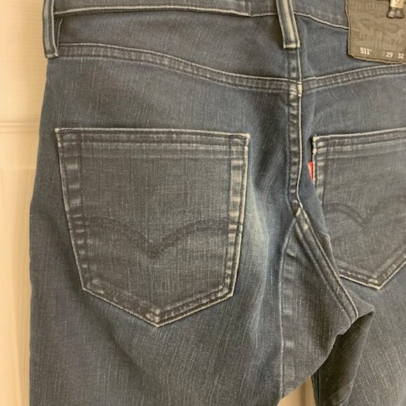 Men's LEVI'S 511 29x32 Skinny Slim Blue Black Jeans - Picture 7 of 9